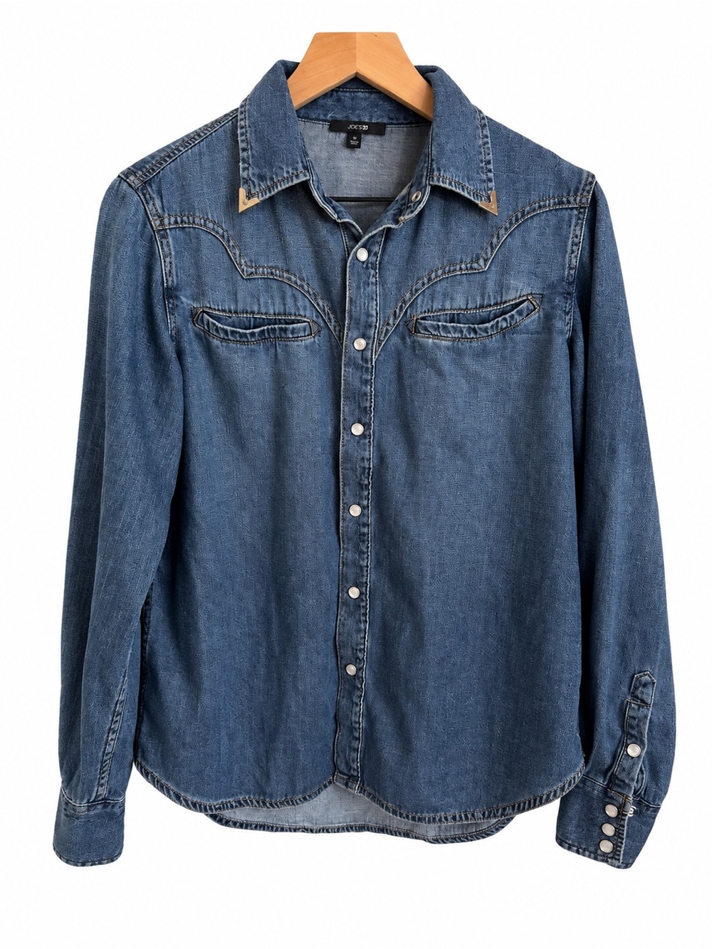 Joe's Jeans Western Button Down Pearl Snap Denim  Shirt Size Medium